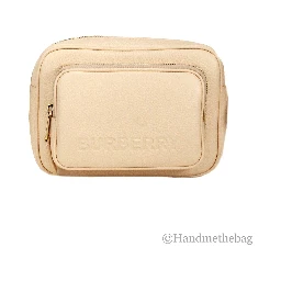 Burberry Small Branded Peach Pink Grainy Leather Camera Crossbody Bag