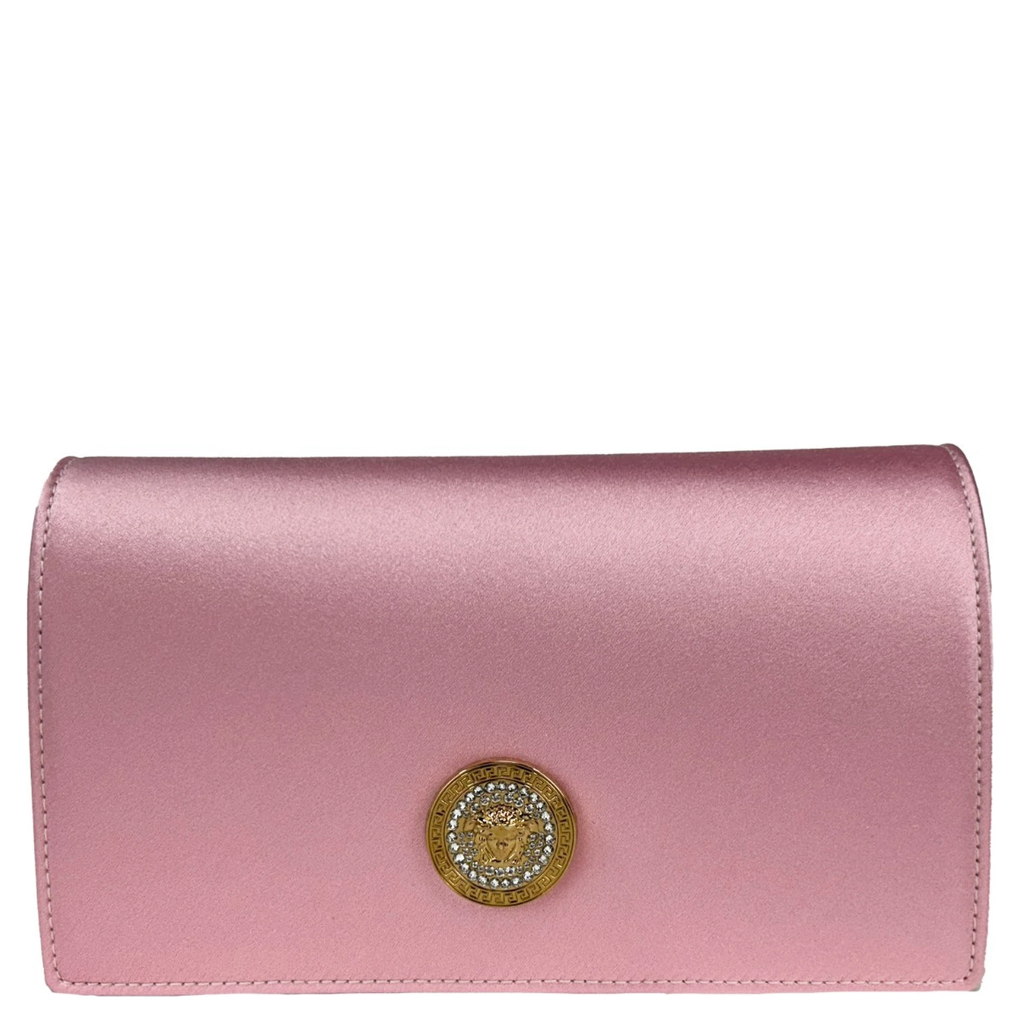 Versace Medusa Crystal Satin Mini Chain Crossbody Bag Purse