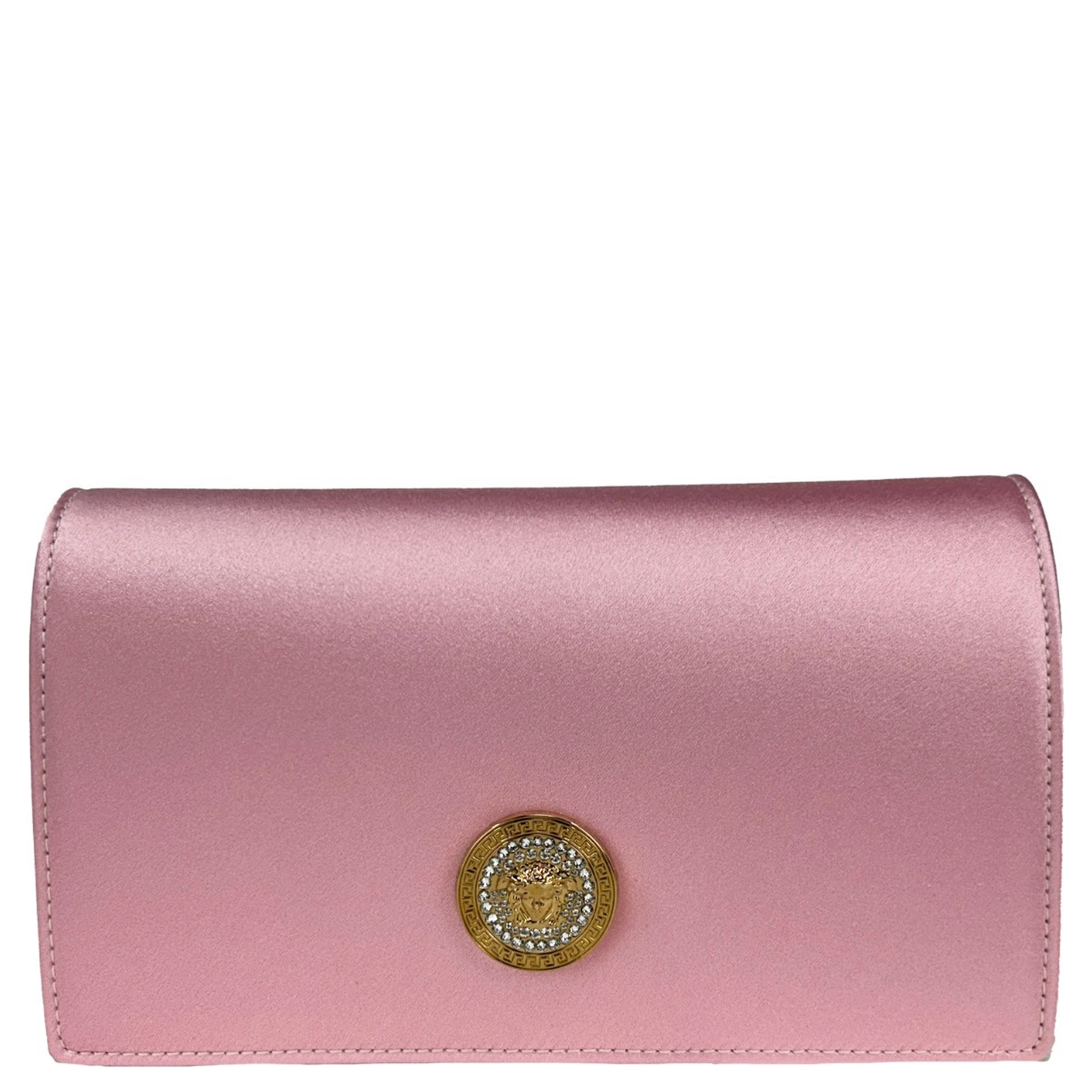 Versace Medusa Crystal Satin Mini Chain Crossbody Bag Purse