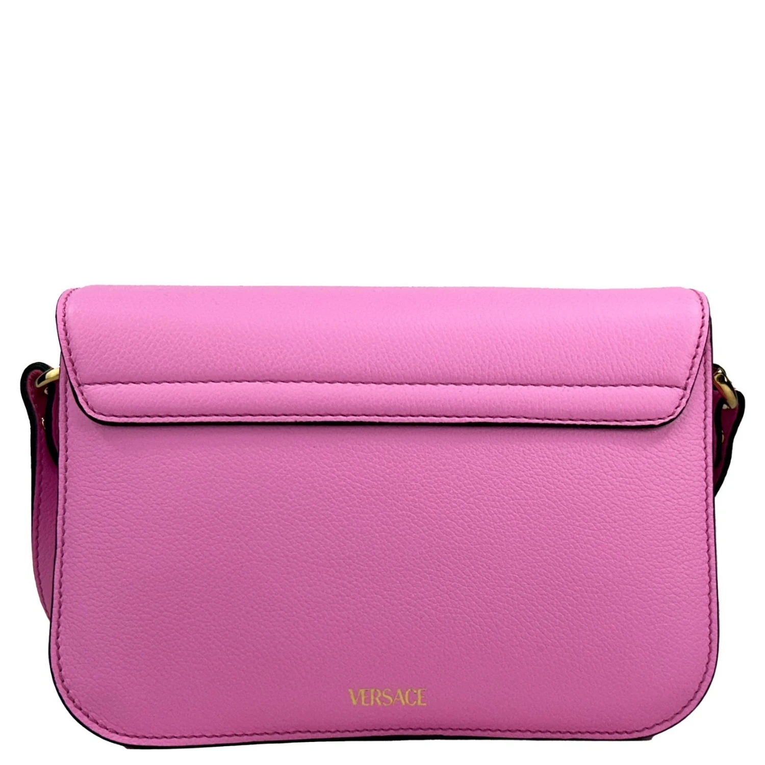 Versace La Medusa Pink Leather Shoulder Crossbody Bag Purse