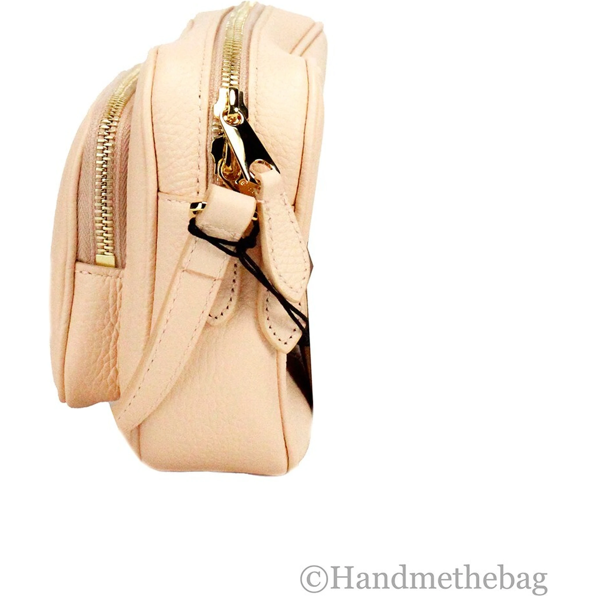 Burberry Small Branded Peach Pink Grainy Leather Camera Crossbody Bag