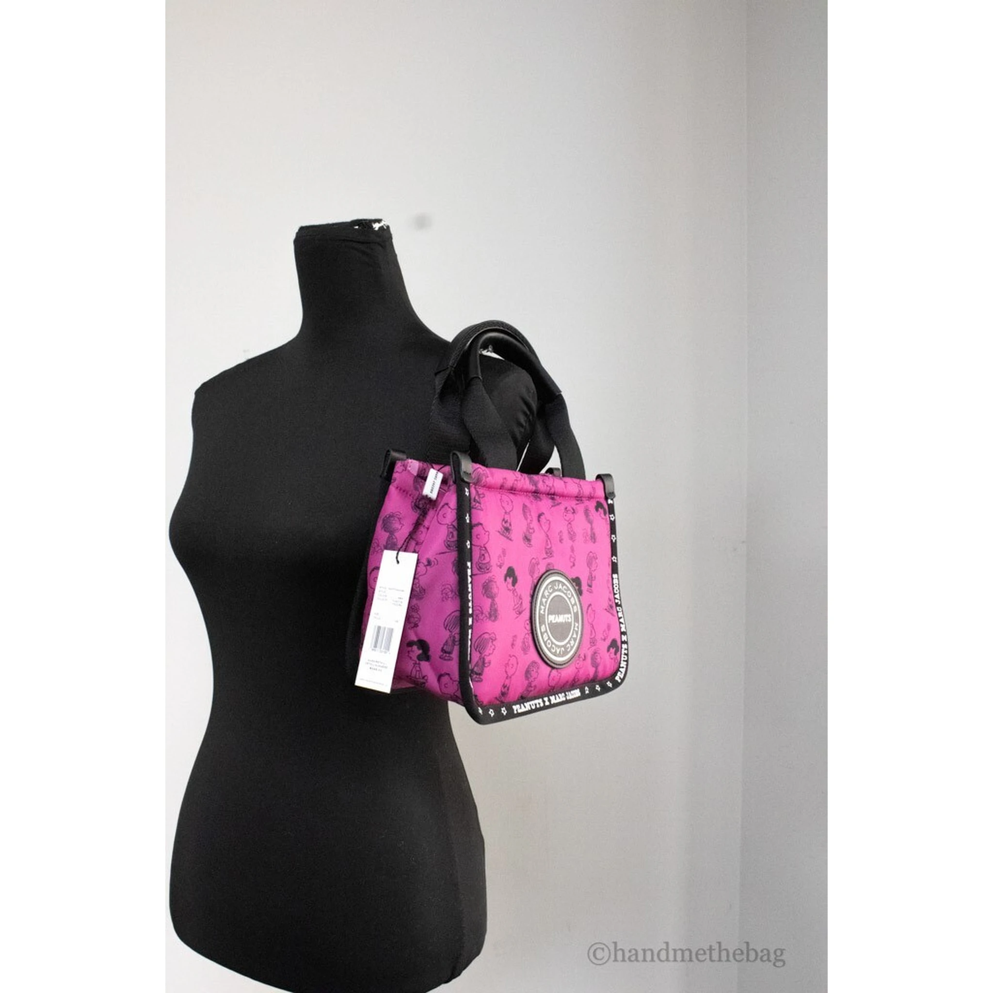 Marc Jacobs X Peanuts Mini Fuchsia Fedora Puffy Nylon Tote Convertible Handbag