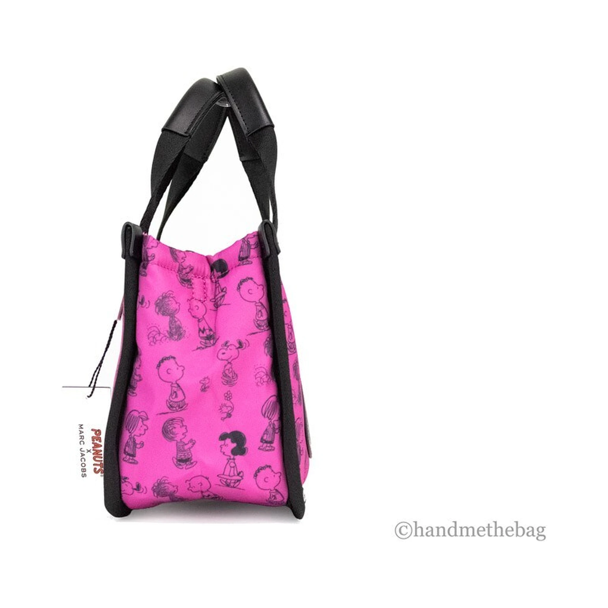 Marc Jacobs X Peanuts Mini Fuchsia Fedora Puffy Nylon Tote Convertible Handbag