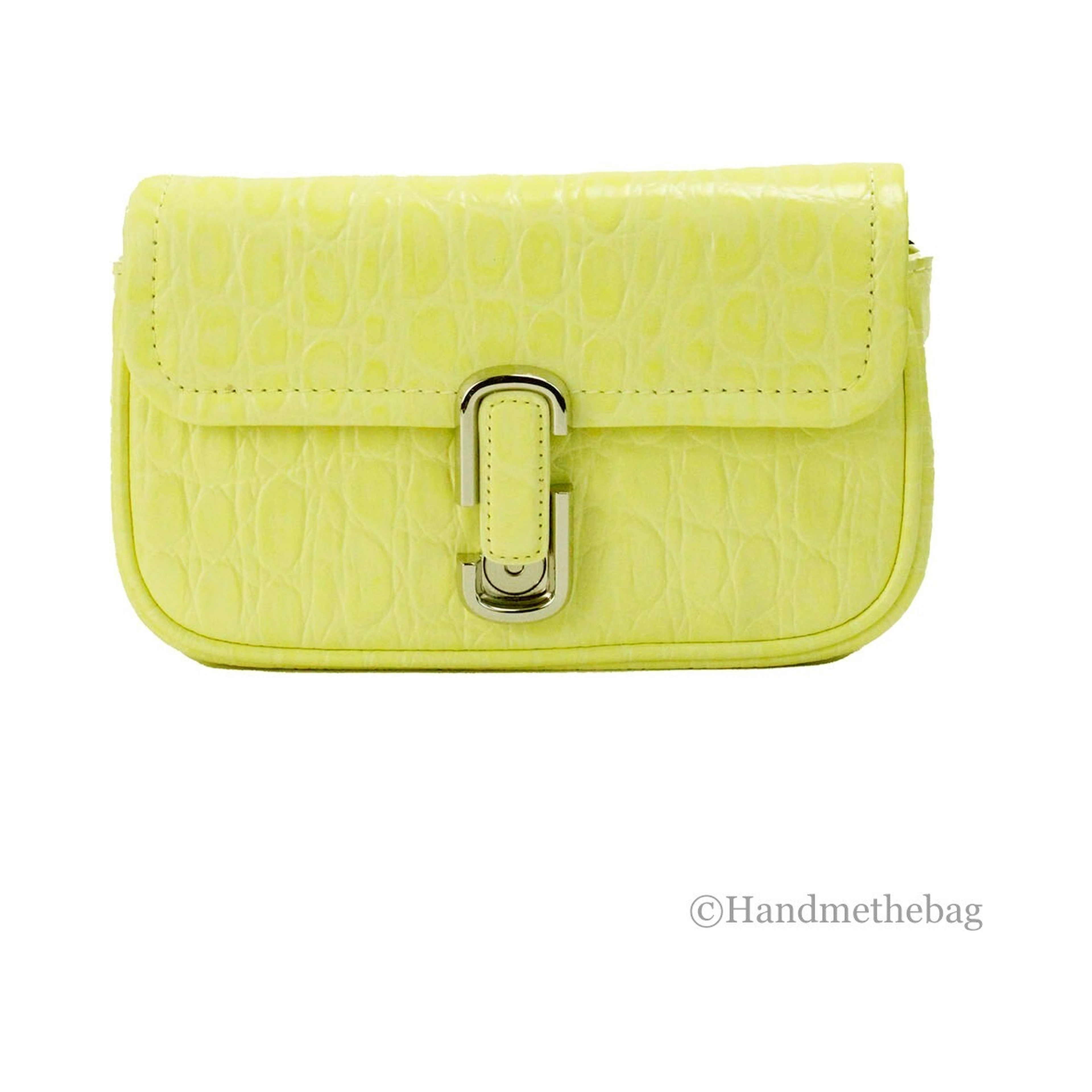 Marc Jacobs The Mini Shoulder Bag Yellow Embossed Leather Crossbody Bag