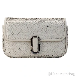 Marc Jacobs The Mini J Marc Shoulder Bag Cream Sequined Crossbody Bag