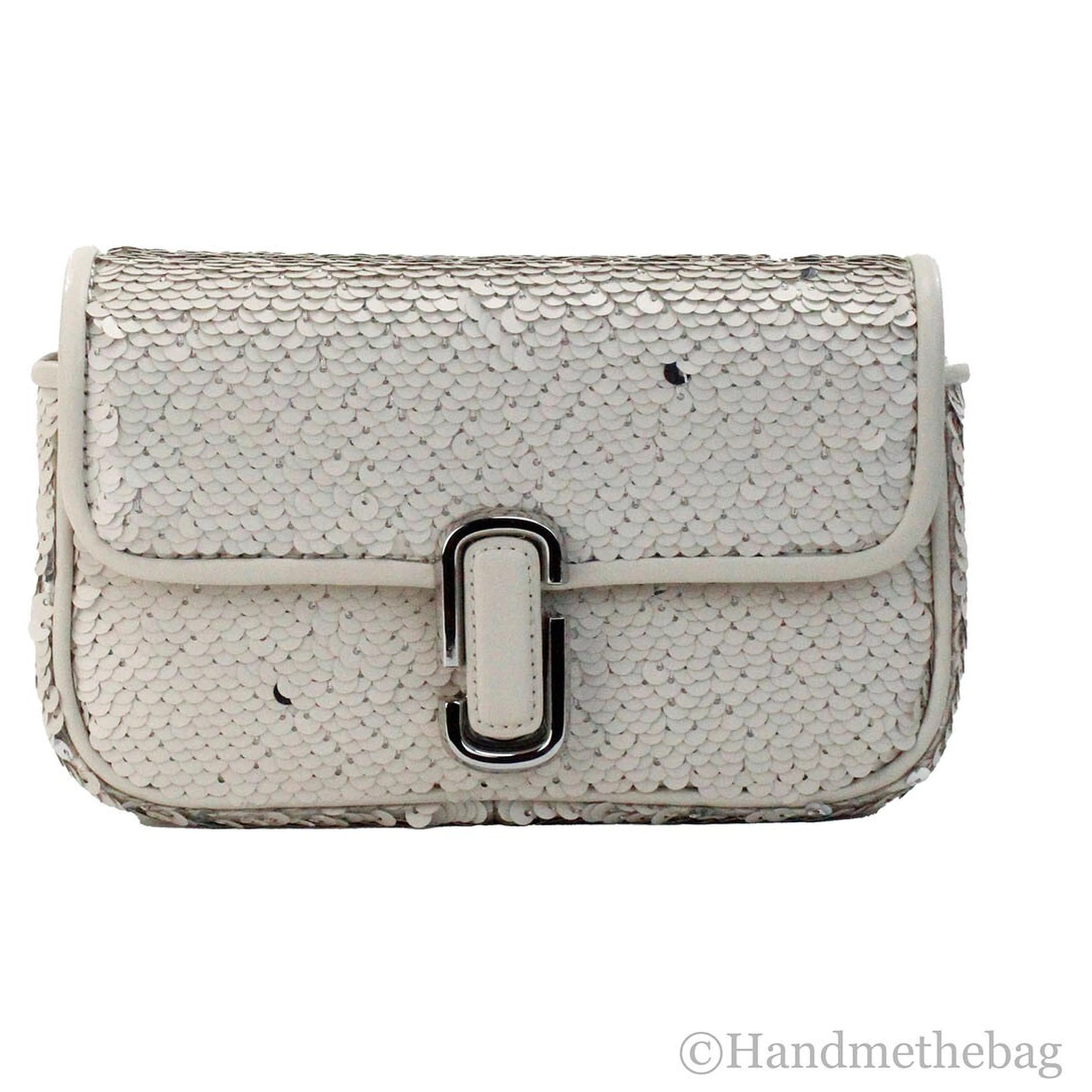 Marc Jacobs The Mini J Marc Shoulder Bag Cream Sequined Crossbody Bag