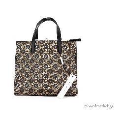 Marc Jacobs Mini Grind Signet Printed Leather Crossbody Tote Handbag Purse