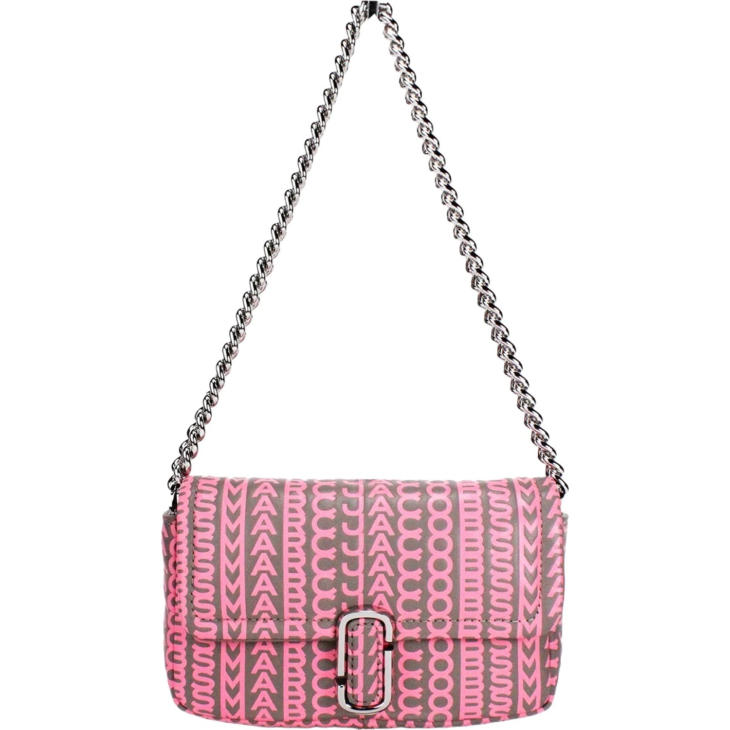 Marc Jacobs Neon Pink The Monogram Leather J Marc Mini Shoulder Bag Crossbody