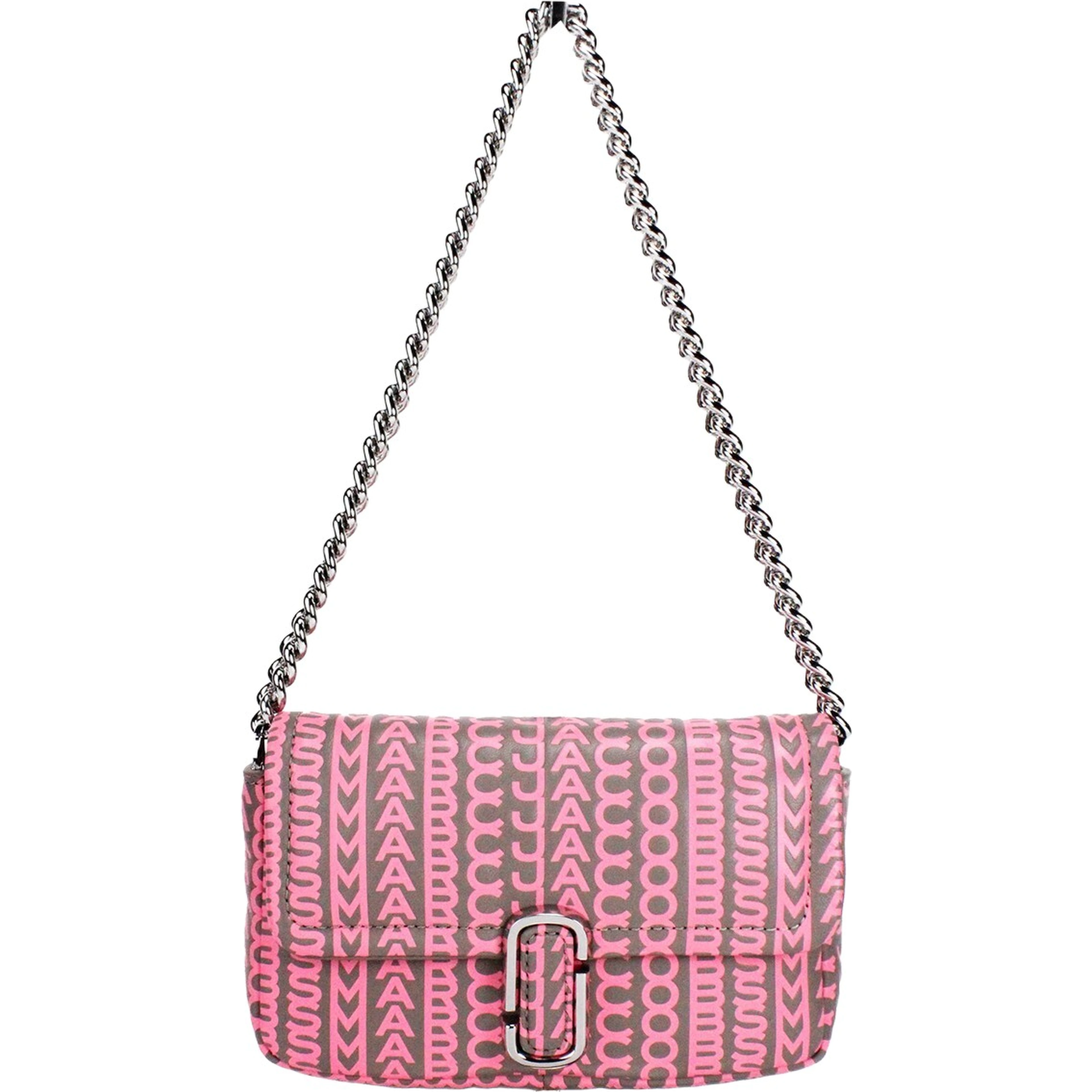 Marc Jacobs Neon Pink The Monogram Leather J Marc Mini Shoulder Bag Crossbody