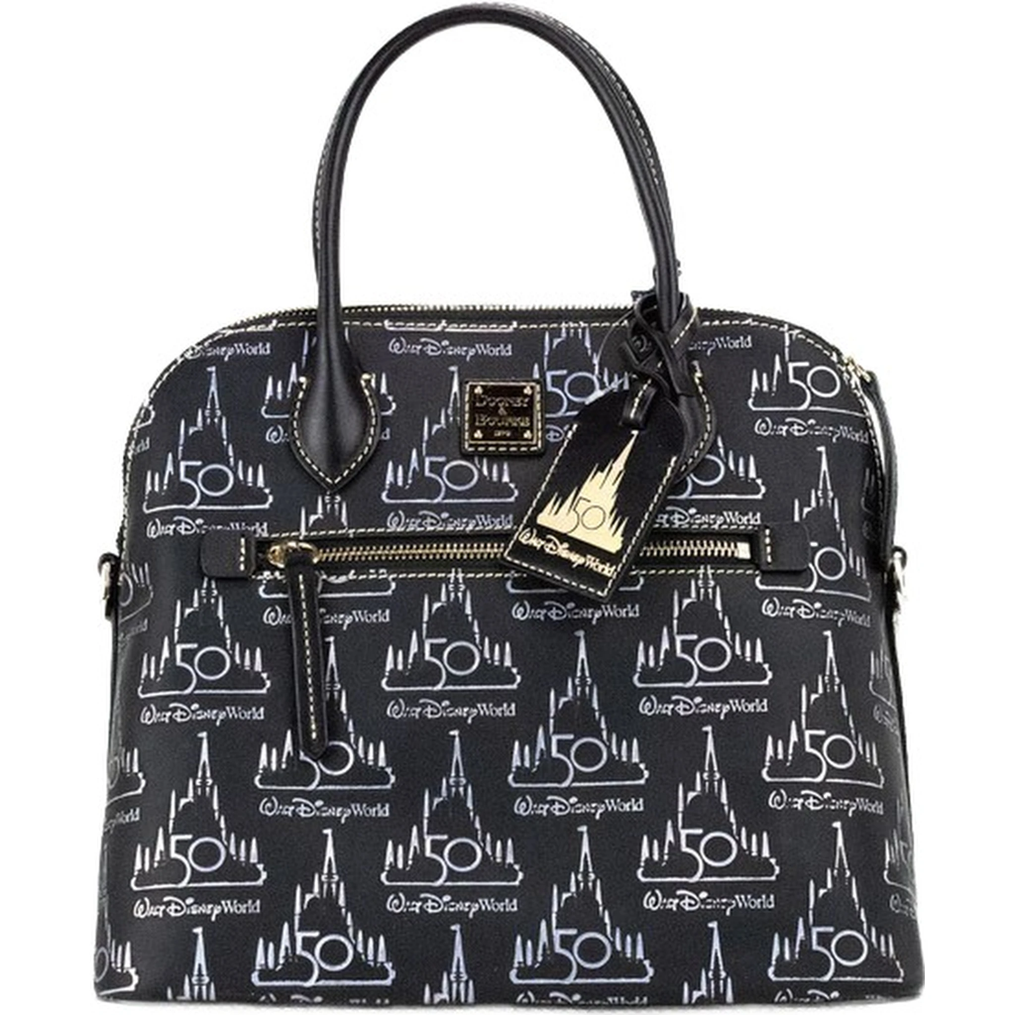 Dooney & Bourke Black Walt Disney World 50th Anniversary Leather Satchel Handbag