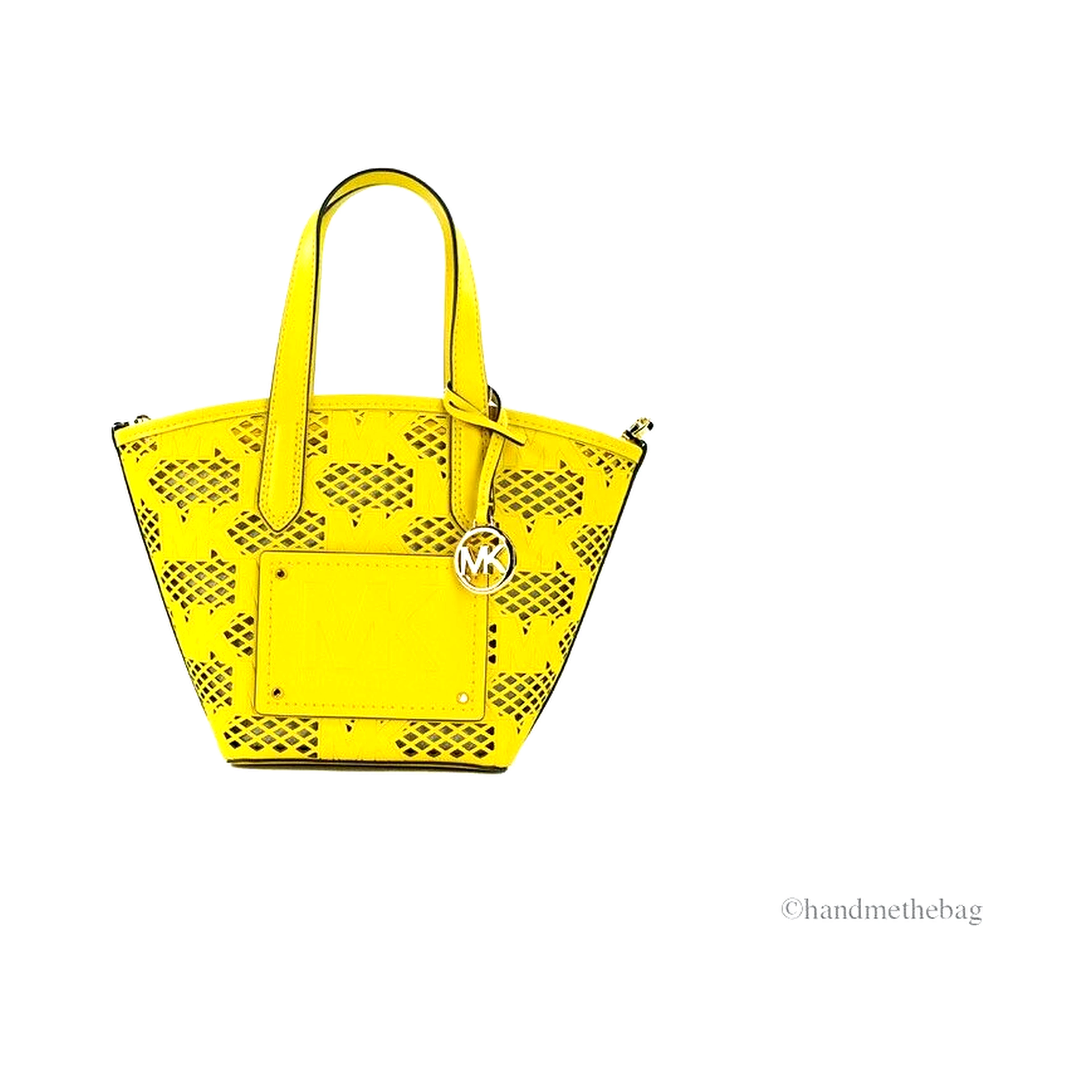 Michael Kors Kimber Small Daffodil Leather 2-In-1 Zip Tote Messenger Bag Purse