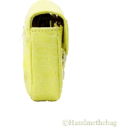 Marc Jacobs The Mini Shoulder Bag Yellow Embossed Leather Crossbody Bag