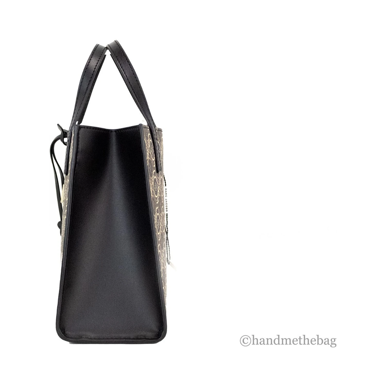 Marc Jacobs Mini Grind Signet Printed Leather Crossbody Tote Handbag Purse