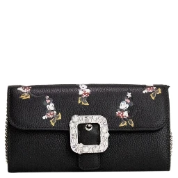Kate Spade X Disney Black Leather Minnie Mouse Wallet Crossbody Bag