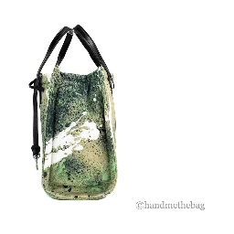 Marc Jacobs Mini Green Multi Splatter Paint Print Nylon Crossbody Tote Handbag
