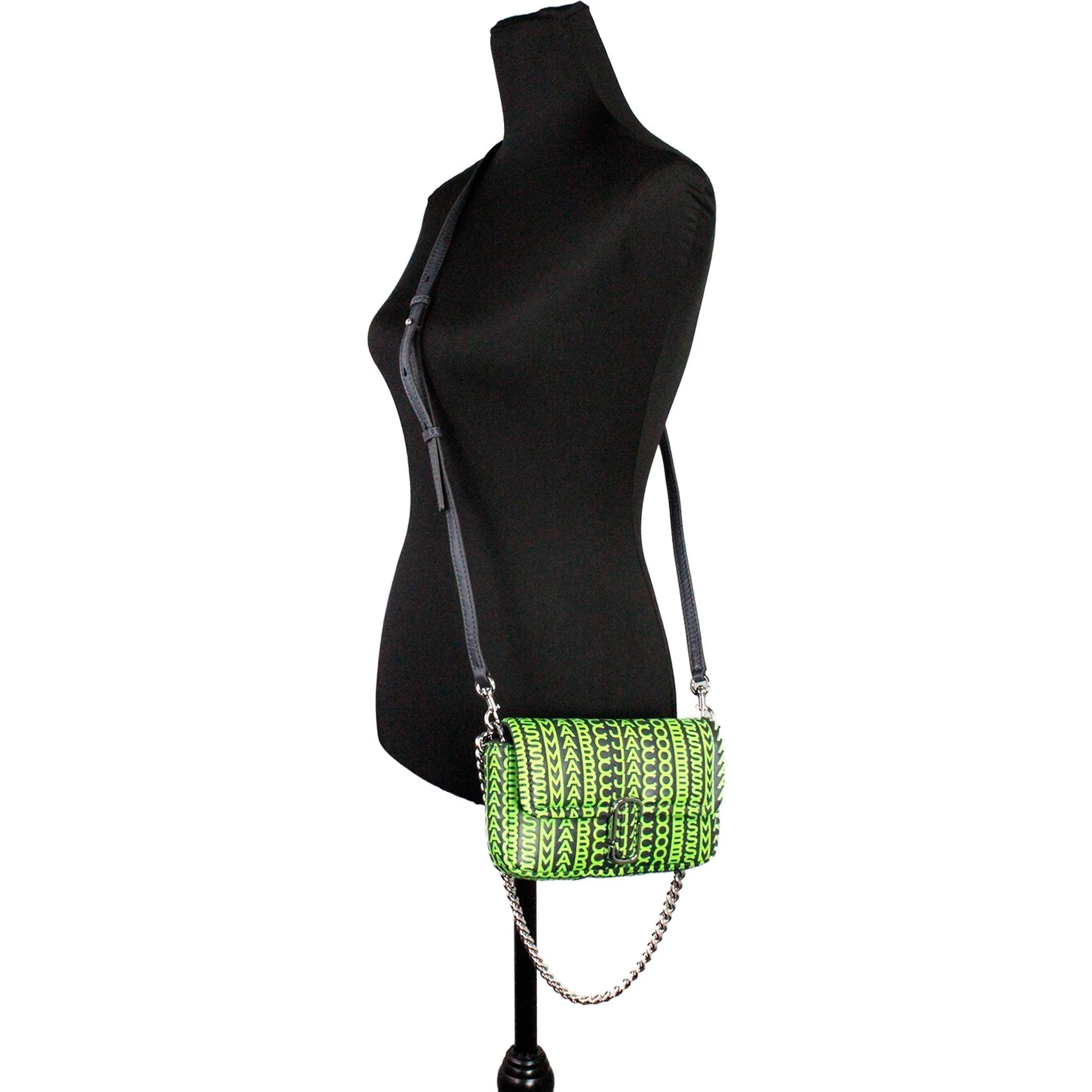Marc Jacobs Neon Green The Monogram Leather J Marc Mini Shoulder Bag Crossbody