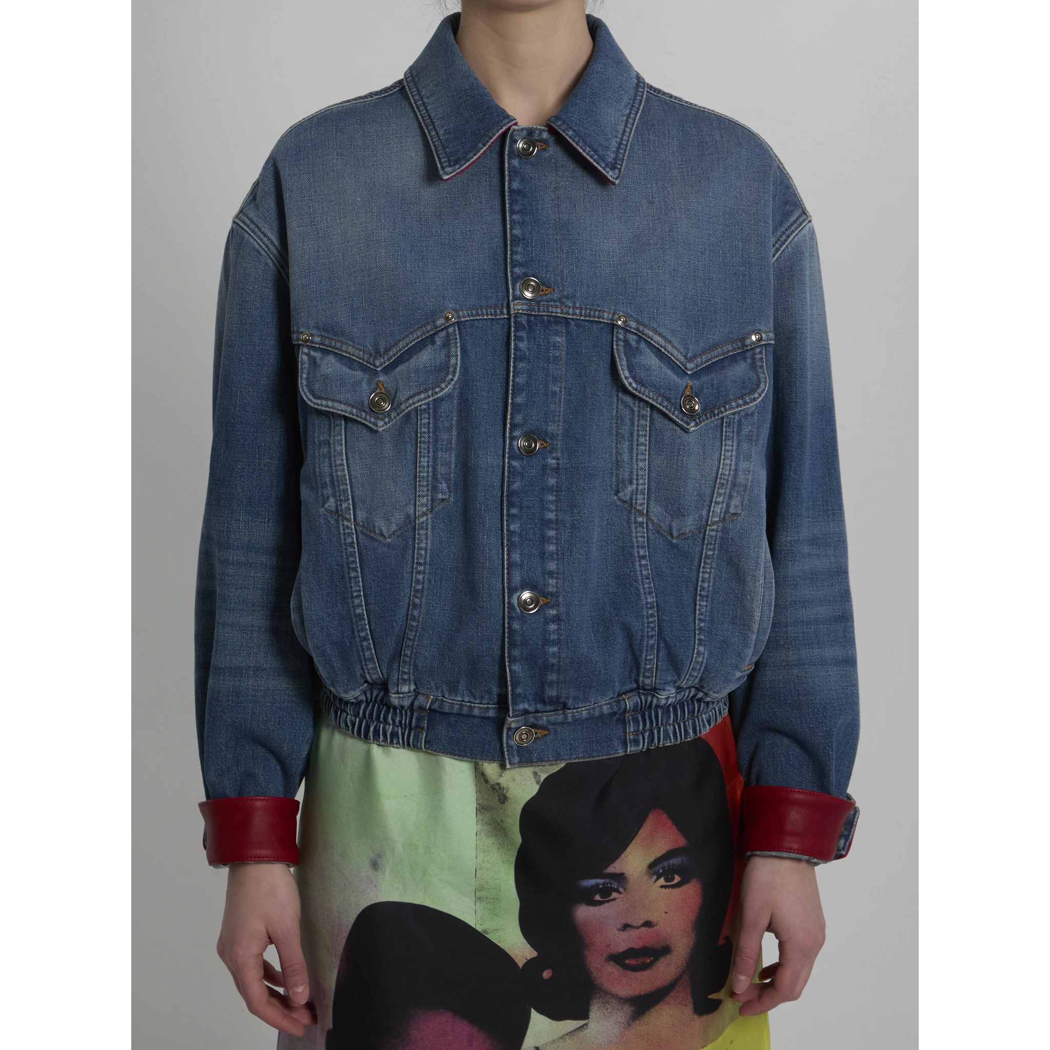 Cotton denim blouson