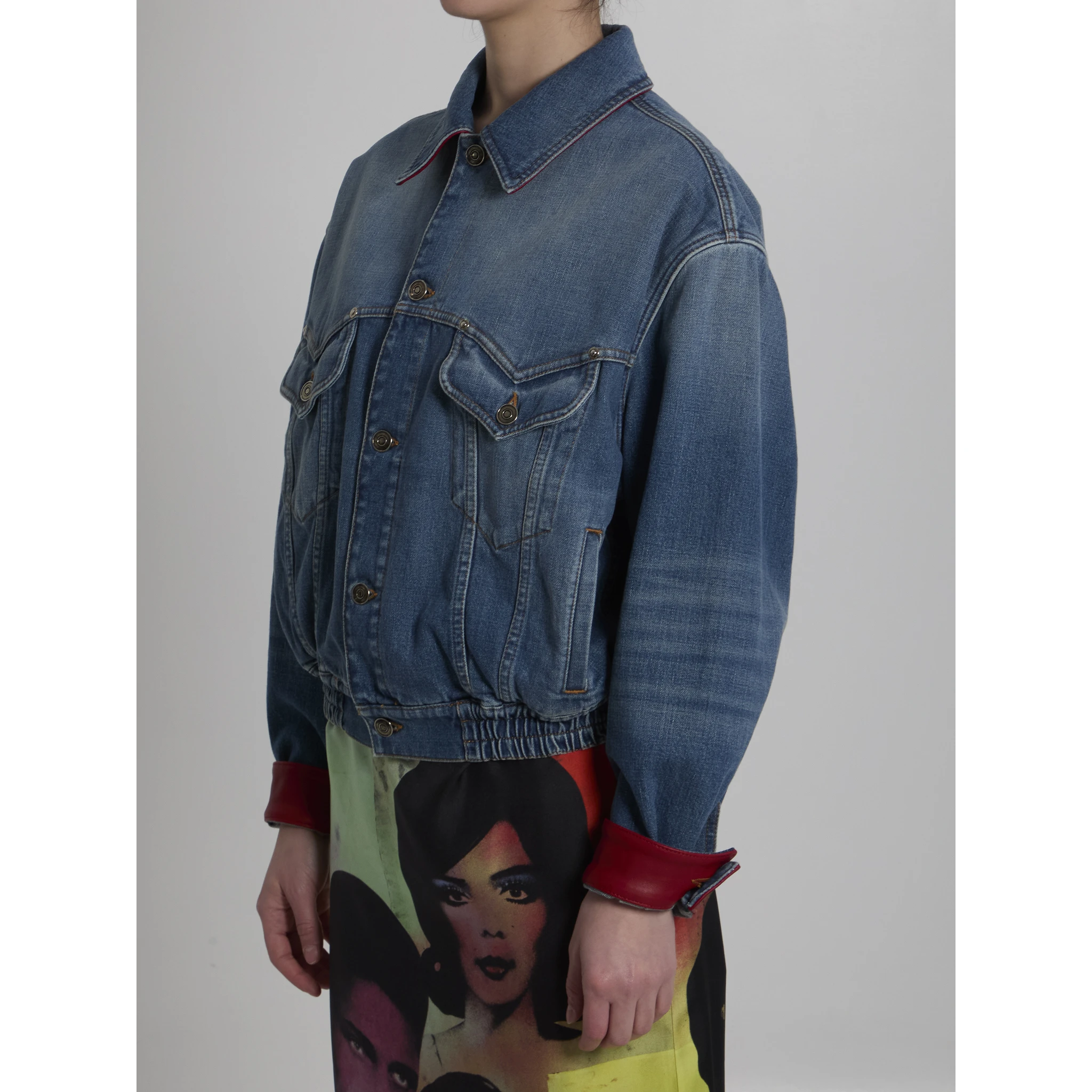 Cotton denim blouson