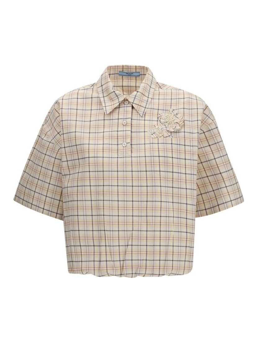 Beige Fabric Pattern Shirt