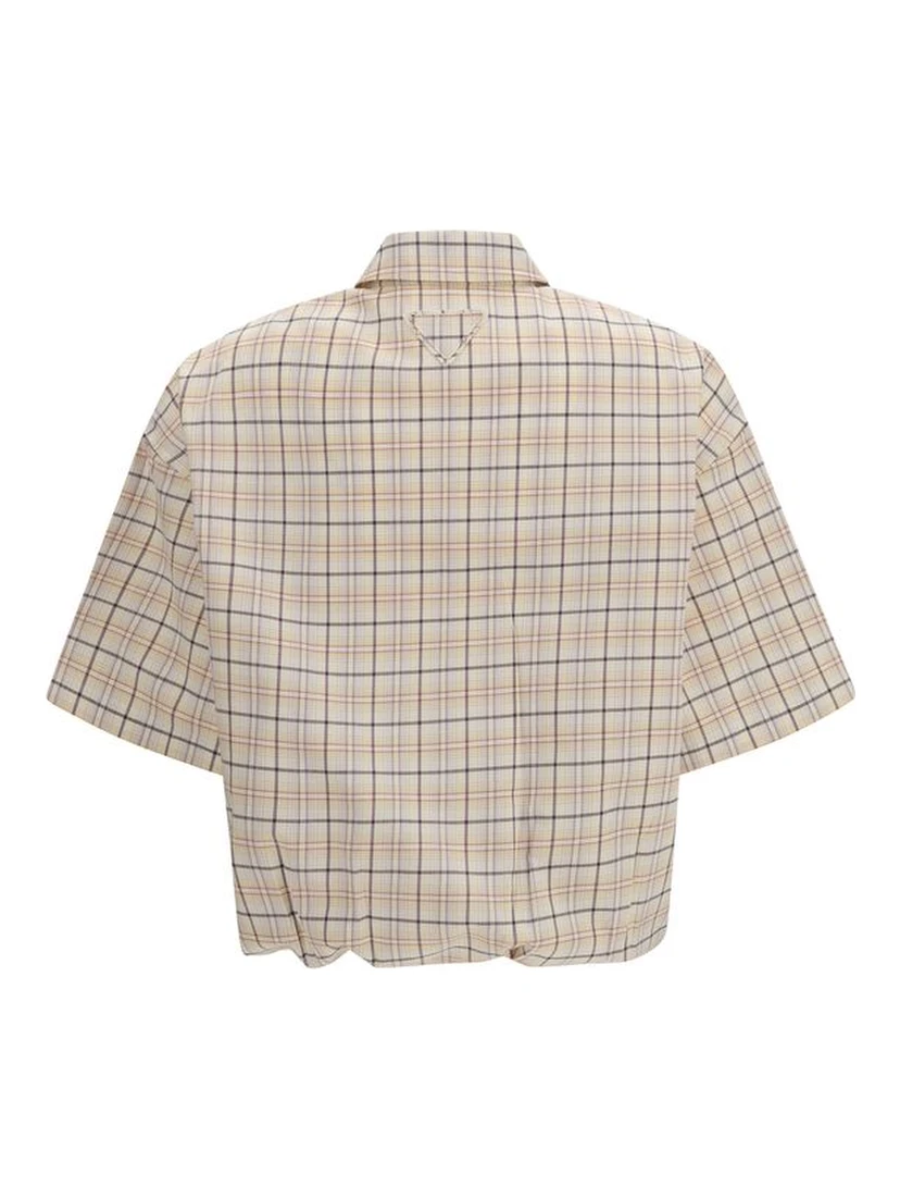 Beige Fabric Pattern Shirt