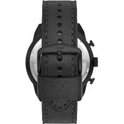 Black Leather Sport Watch