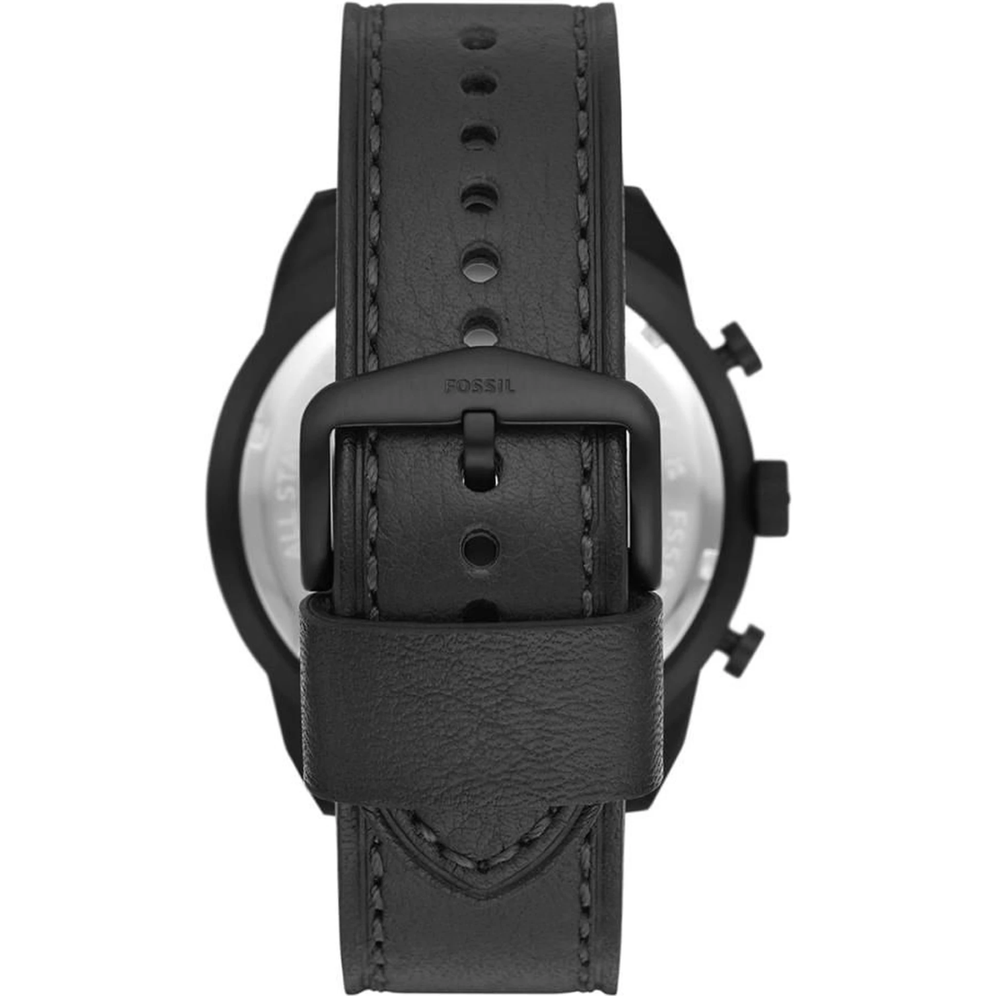 Black Leather Sport Watch
