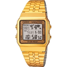 Gold Stainless Steel Digital Watch