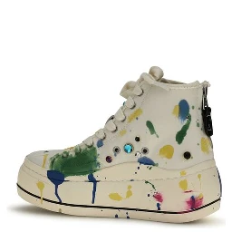 Multicolor Cotton High Top Sneakers