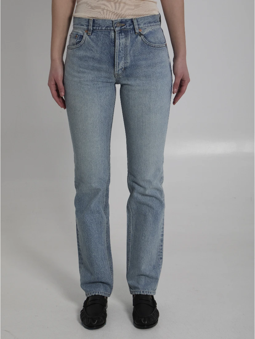 South Blue denim straight-leg jeans