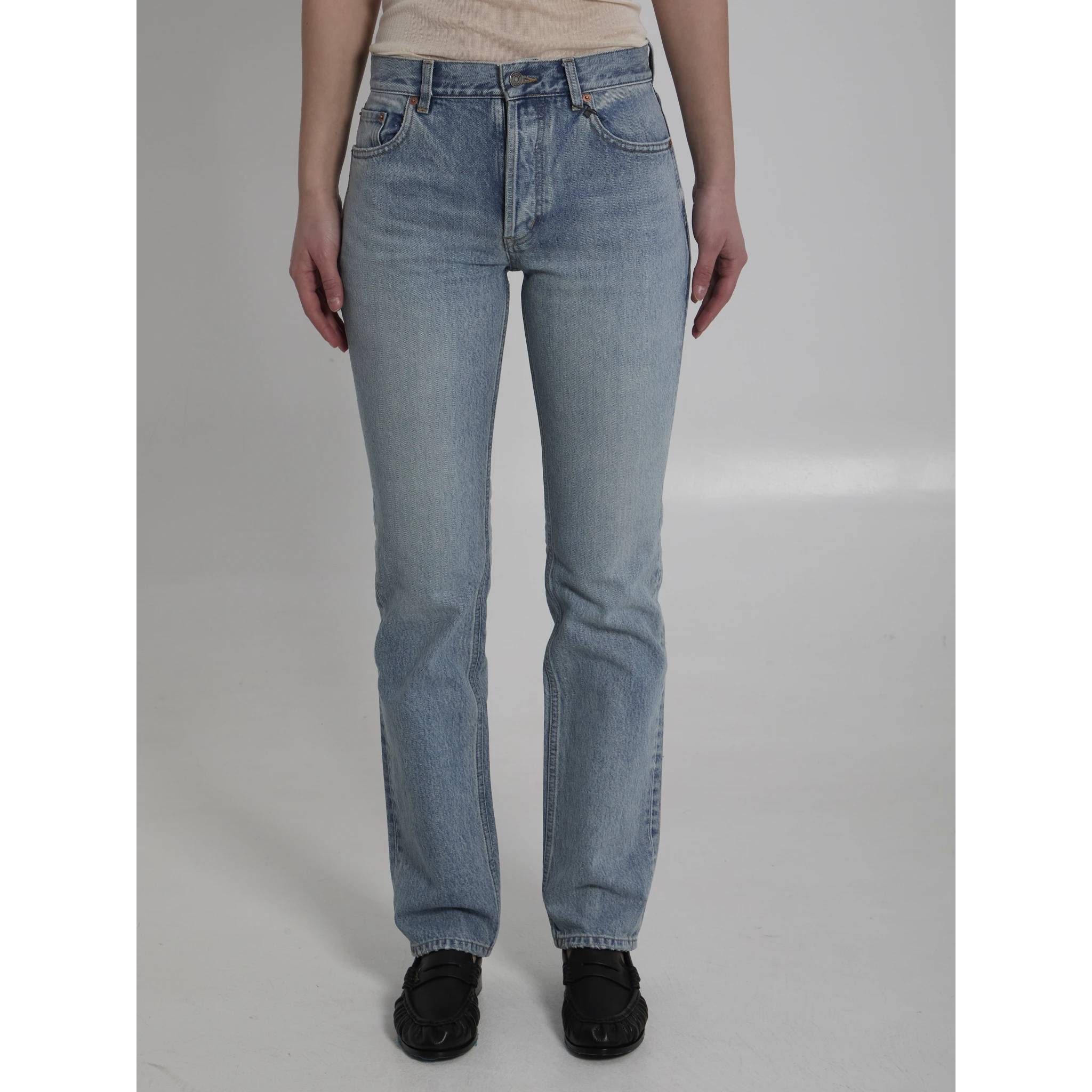 South Blue denim straight-leg jeans