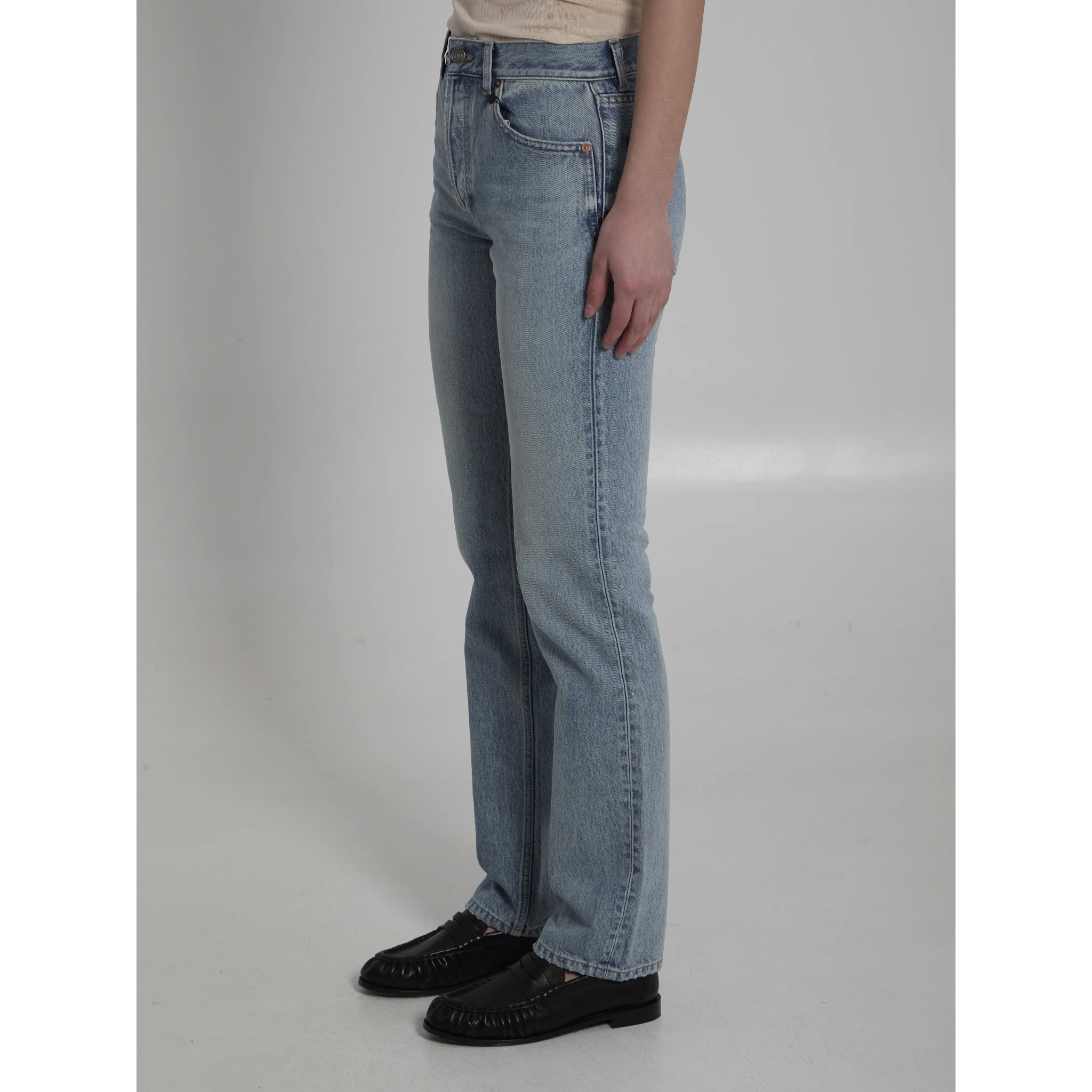 South Blue denim straight-leg jeans