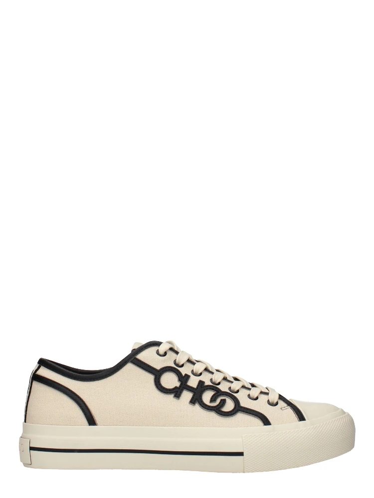 Beige Fabric Low Top Sneakers