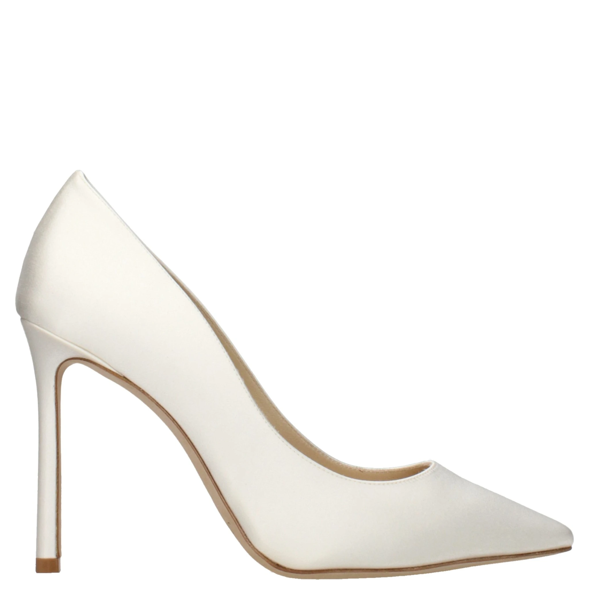 Beige Satin Platform Pumps