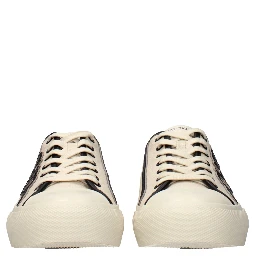 Beige Fabric Low Top Sneakers