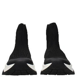 Black Fabric Ankle Boots
