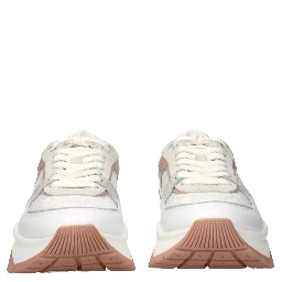 White Fabric Sneakers