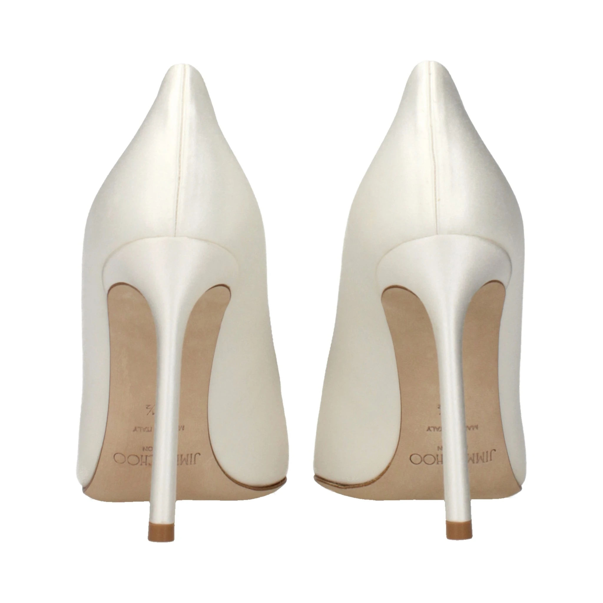 Beige Satin Platform Pumps