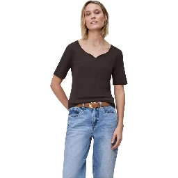 Brown Cotton Long Sleeve T-Shirt