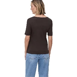 Brown Cotton Long Sleeve T-Shirt