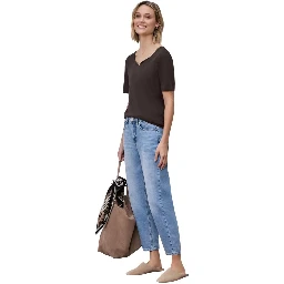 Brown Cotton Long Sleeve T-Shirt