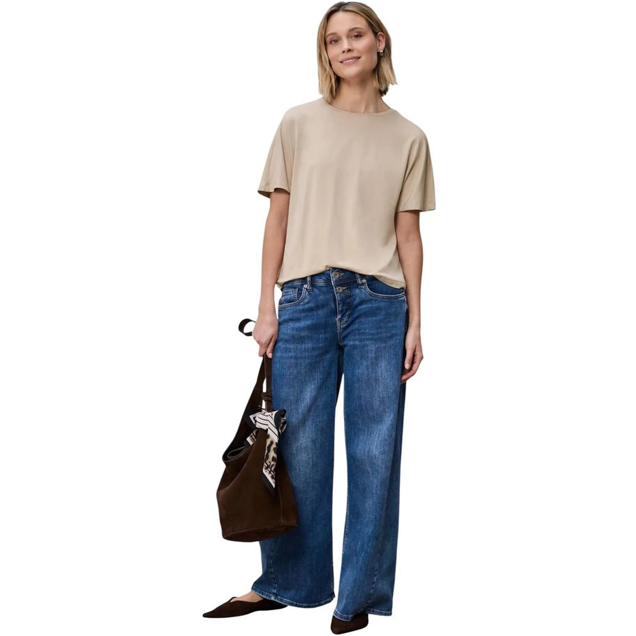 Beige Viscose T-Shirt