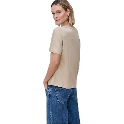 Beige Viscose T-Shirt