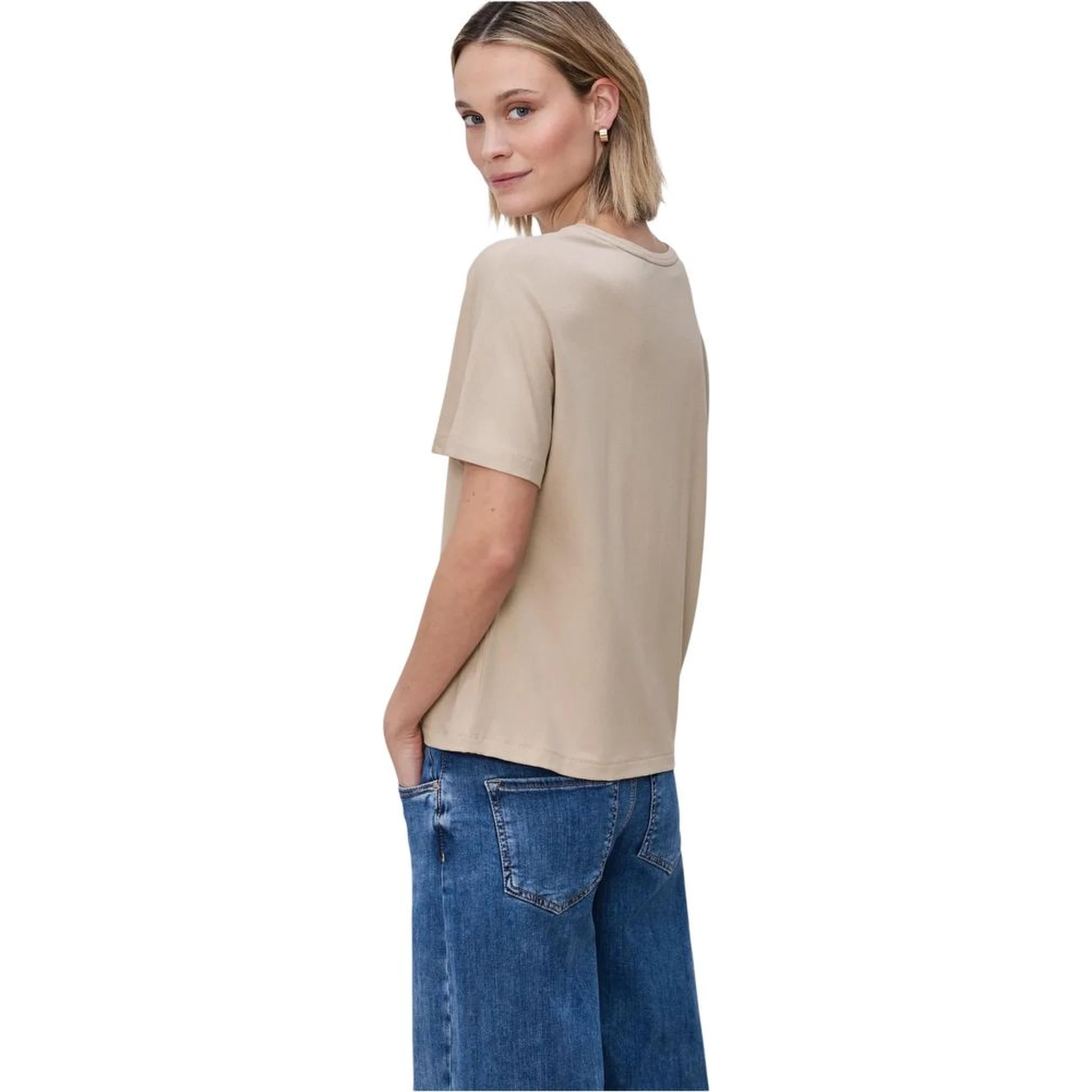 Beige Viscose T-Shirt