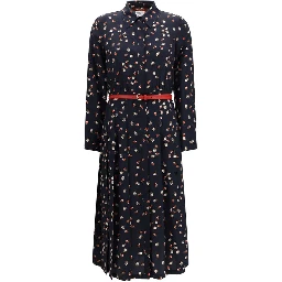 Blue Silk Casual Dress