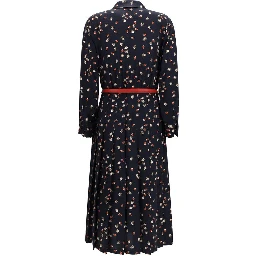 Blue Silk Casual Dress
