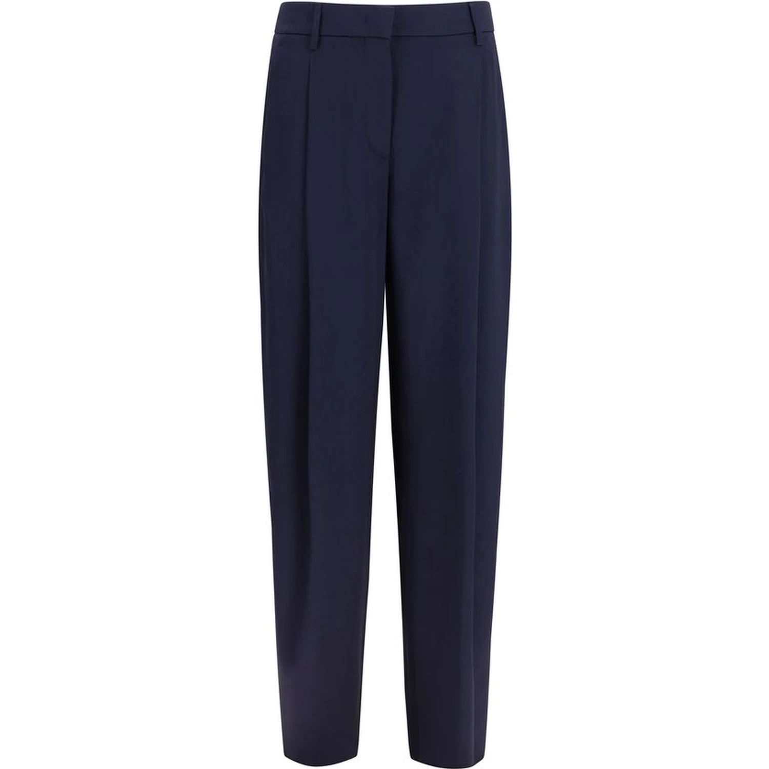 Blue Silk Casual Pants