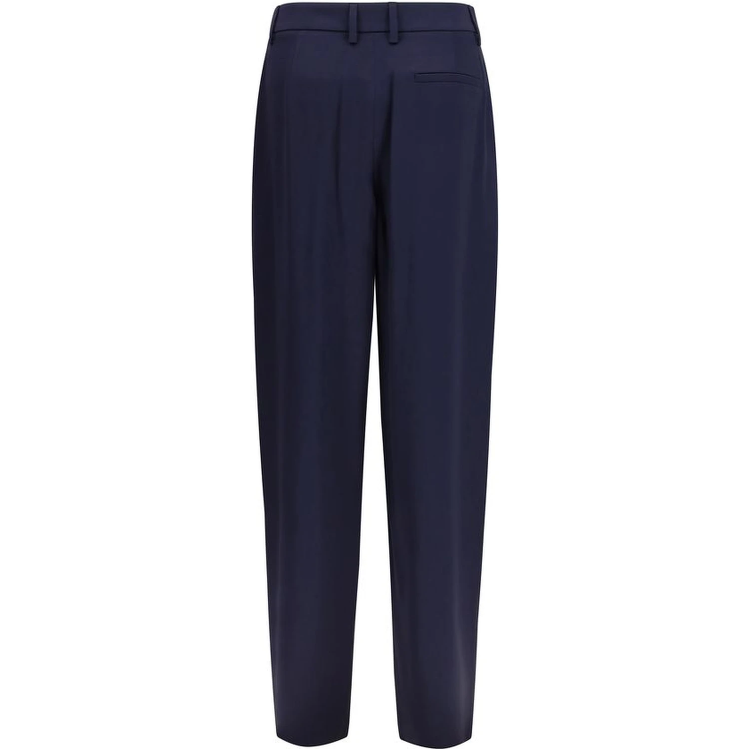 Blue Silk Casual Pants