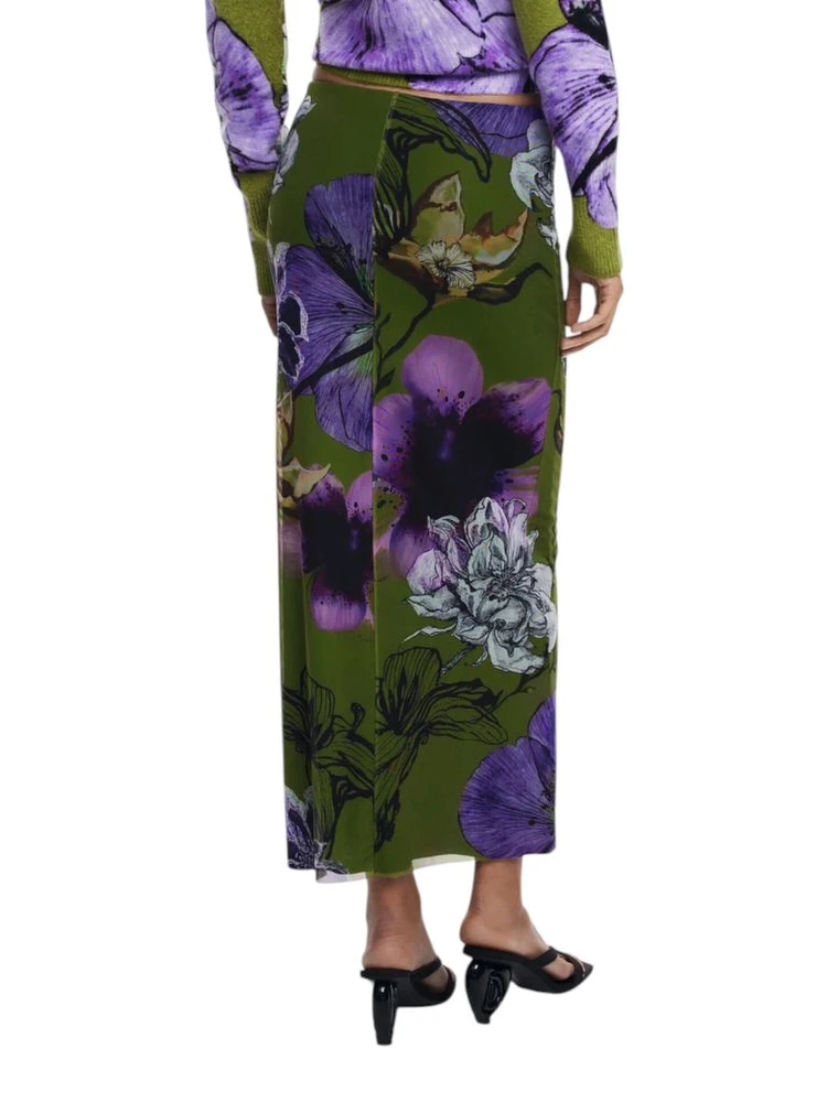 Bicolor Polyester Long Skirt alternative