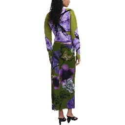 Bicolor Polyester Long Skirt