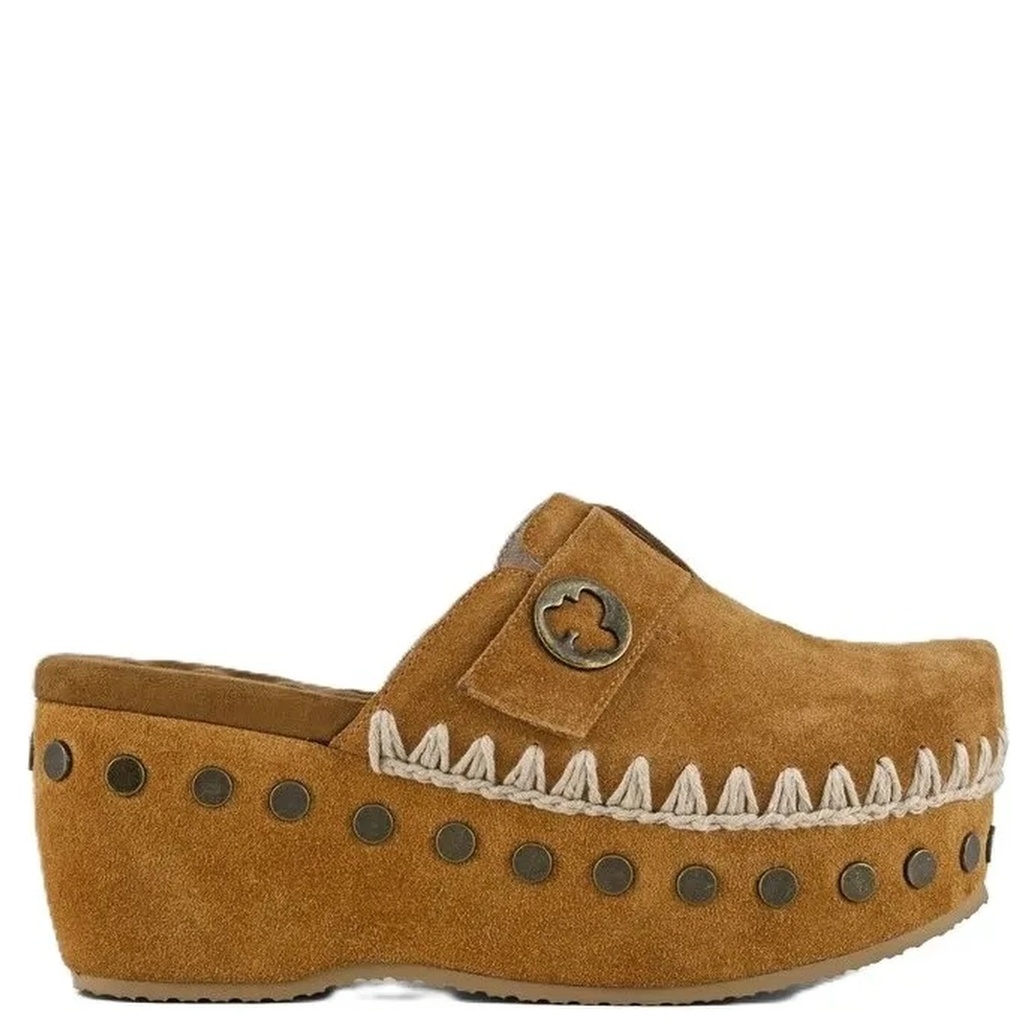 Suede leather clog 67mm